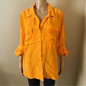 Aritzia Babaton Utility Vibrant Orange Shirt, women’s XL